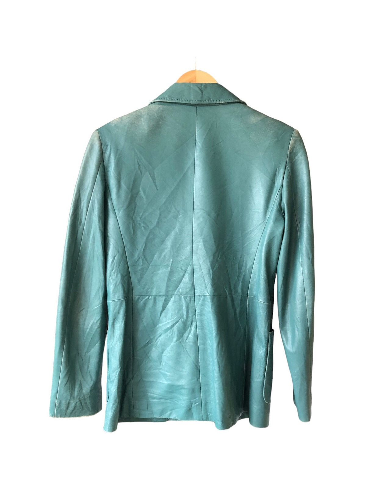 Vintage Vintage Max Mara Distressed Leather Blazer Jacket Size M / US 6-8 / IT 42-44 - 2 Thumbnail