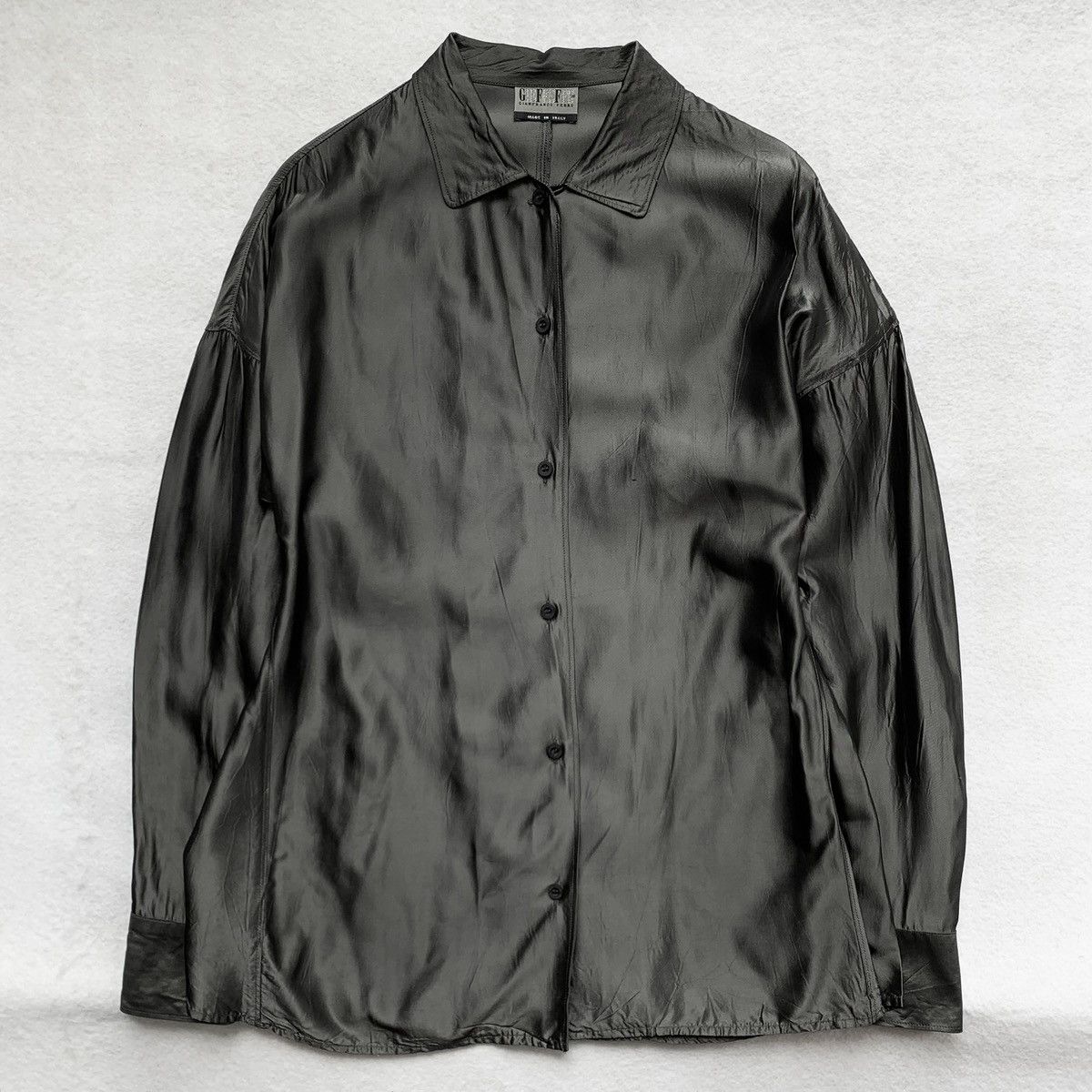 Gianfranco Ferre 1990s Gianfranco Ferre Metallic Satin Shirt Size S / US 4 / IT 40 - 2 Thumbnail