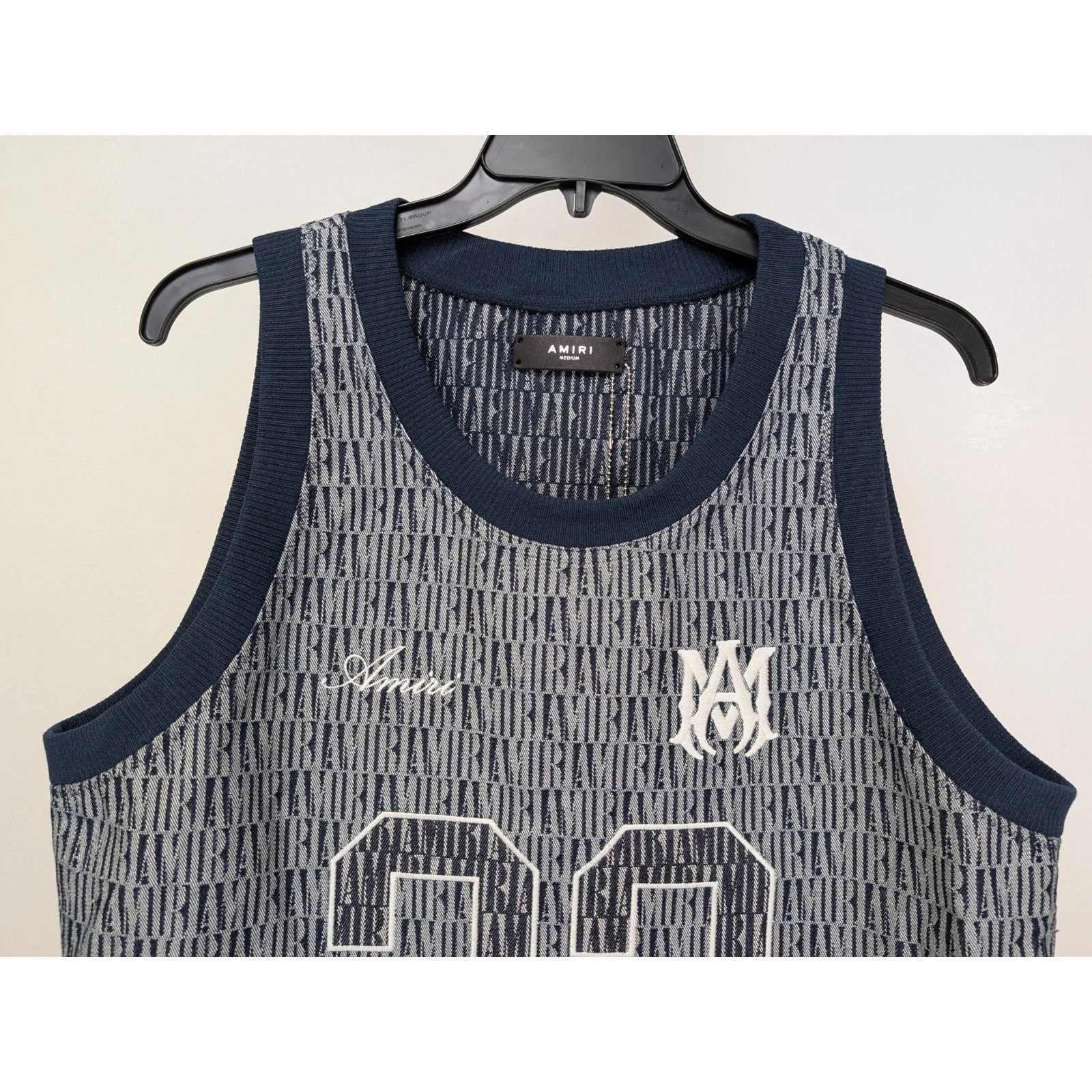 Amiri o1rshd1 Jacquard BBall Jersey Top Tank in Washed Indigo Size US L / EU 52-54 / 3 - 5 Thumbnail
