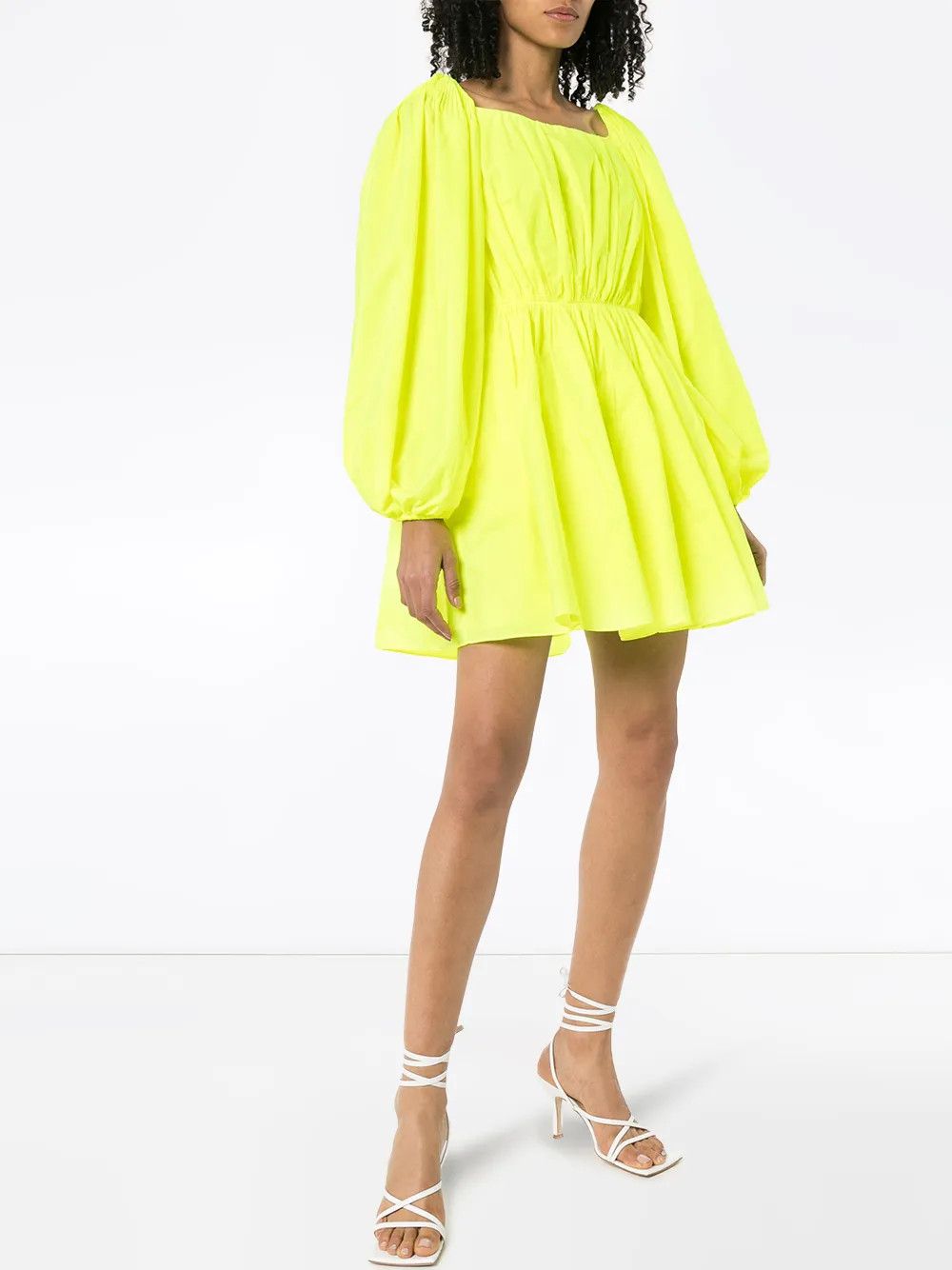 Valentino o1y0326 Mini Dress in Yellow Size S / US 4 / IT 40 - 2 Thumbnail
