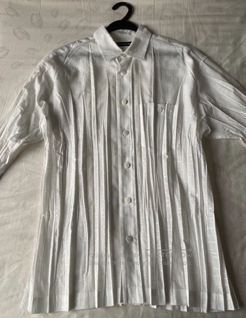 Issey Miyake Issey Miyake White Pleated Shirt Size US M / EU 48-50 / 2 - 1 Thumbnail