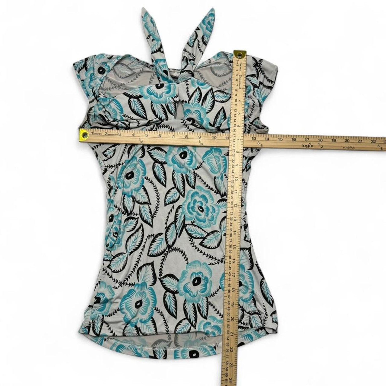 Other Blue floral print top tie front detail Fitted Size Small Size S / US 4 / IT 40 - 4 Thumbnail