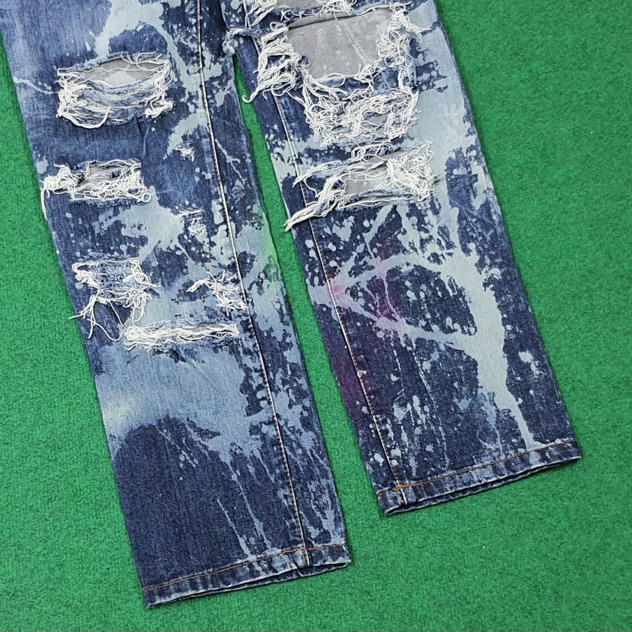 Vintage Vintage D/EX Denim Exchange Distressed Paint Jeans C272N2 Size US 33 - 3 Thumbnail