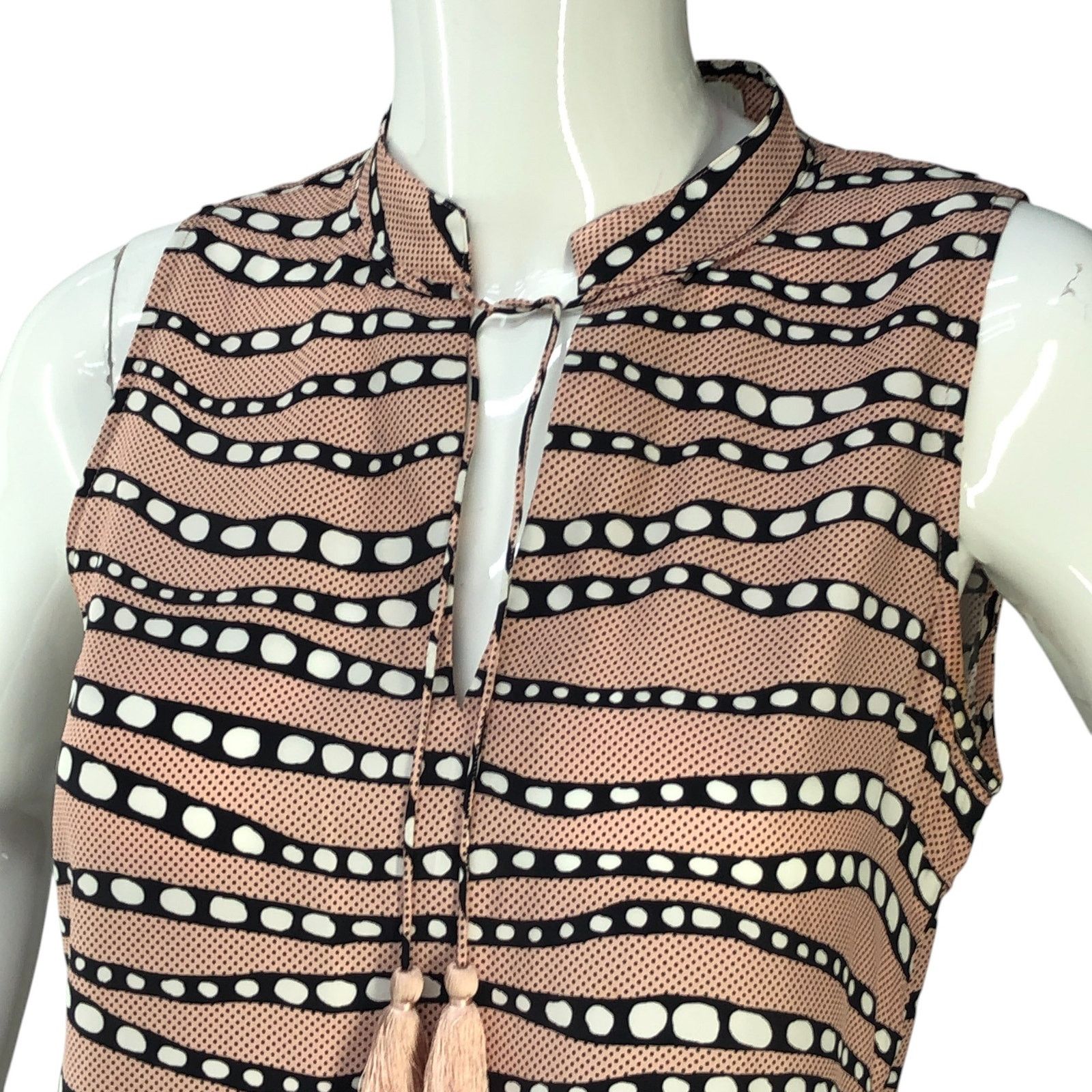 Marie Oliver Marie Oliver Size S Top Sleeveless Tassled Peplum Silk Pink Size S / US 4 / IT 40 - 2 Thumbnail