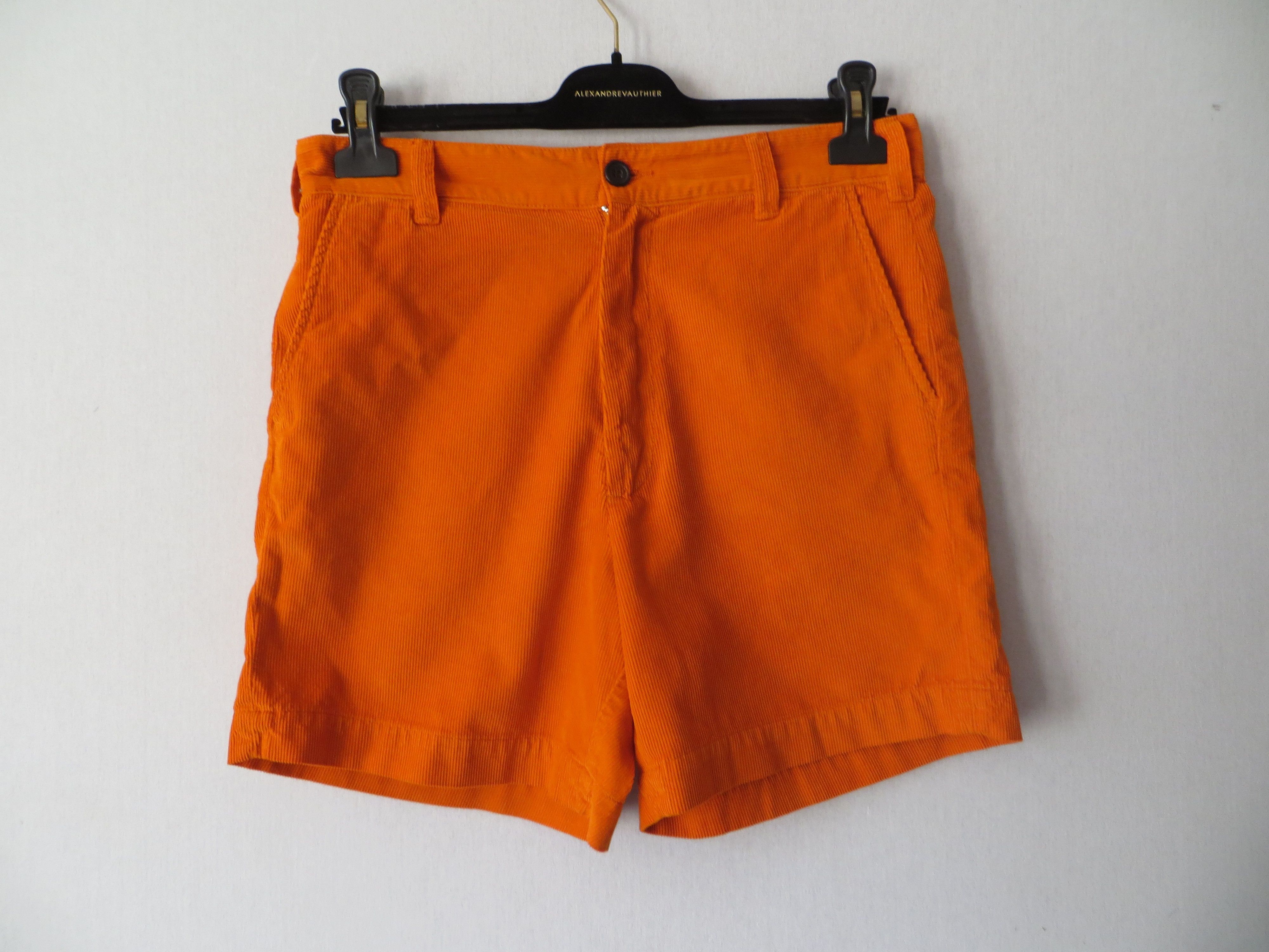 image of Drakes Orange Fatigue Corduroy Shorts, Men's (Size 31)