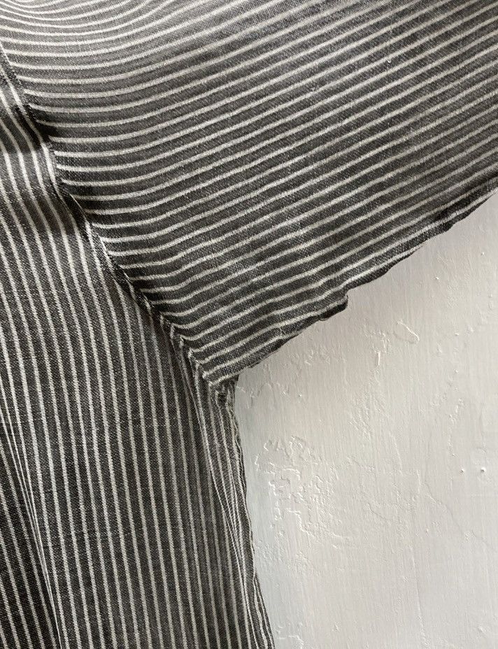 Dries Van Noten DRIES VAN NOTEN grey off white sheer striped buttoned polo shirt IT48 M Size US M / EU 48-50 / 2 - 11 Thumbnail
