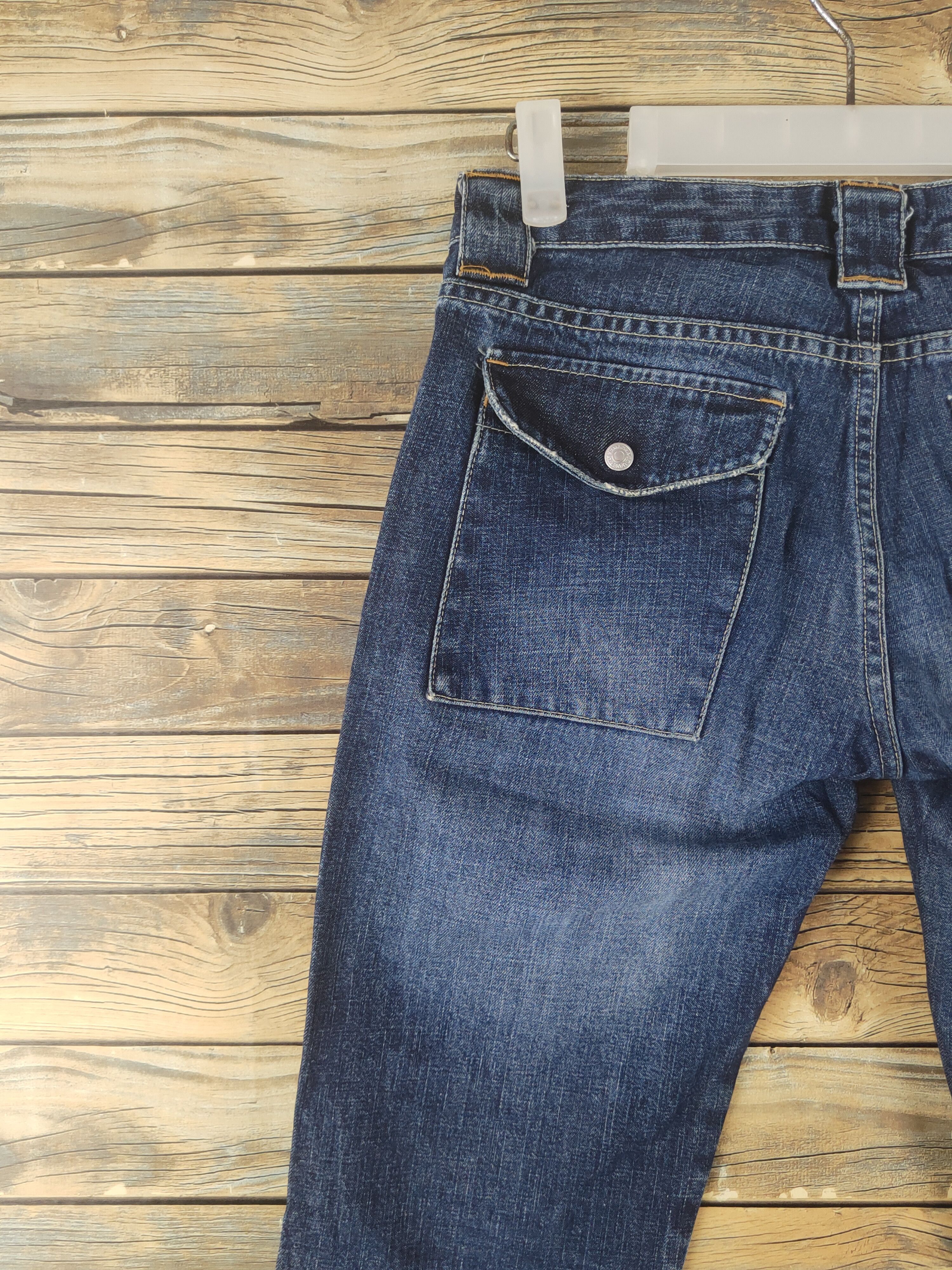 Japanese Brand DL Tanker Zip Blue Distressed Ripped Jeans #1916 Size 26" / US 2 / IT 38 - 8 Thumbnail