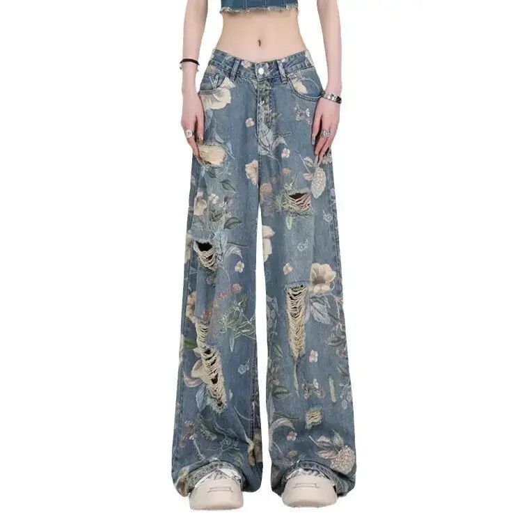 Japanese Brand Retro loose straight leg wide leg jeans Size US 32 / EU 48 - 5 Thumbnail