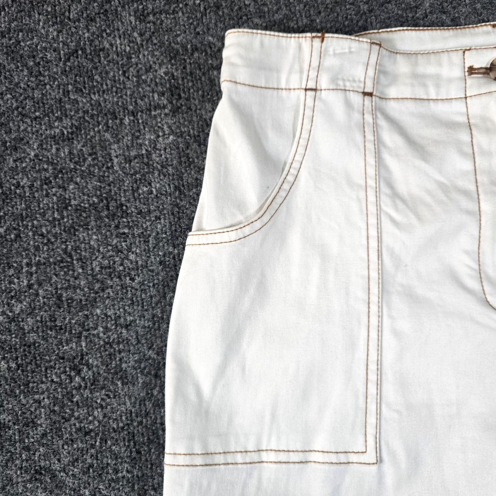 Joie Joie Jeans Womens Size 12 White Carpenter Baggy Straight Leg Cargo Casual Painte Mens Womens Girls Boys Size 34" / US 12 / IT 48 - 3 Thumbnail