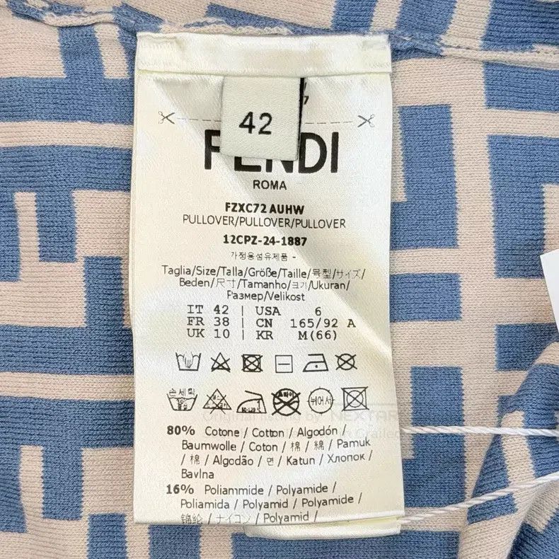 Fendi Fendi Navy Cotton Crew Neck Short Sleeve Sweater Size S / US 4 / IT 40 - 6 Thumbnail