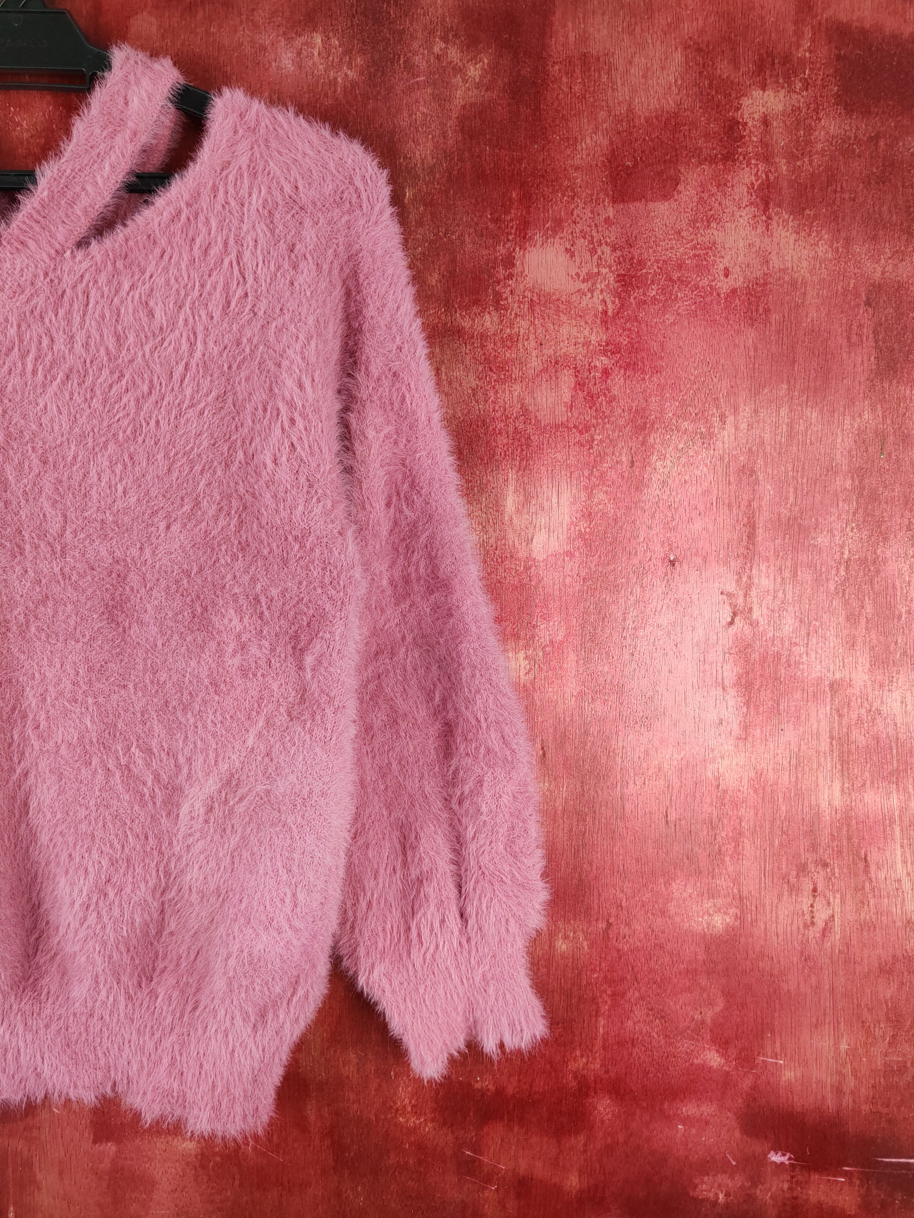 Homespun Knitwear × Japanese Brand × Vintage Japanese Brand Pink Shag Shaggy Fur Mohair Knitwear #S2176 Size M / US 6-8 / IT 42-44 - 9 Thumbnail