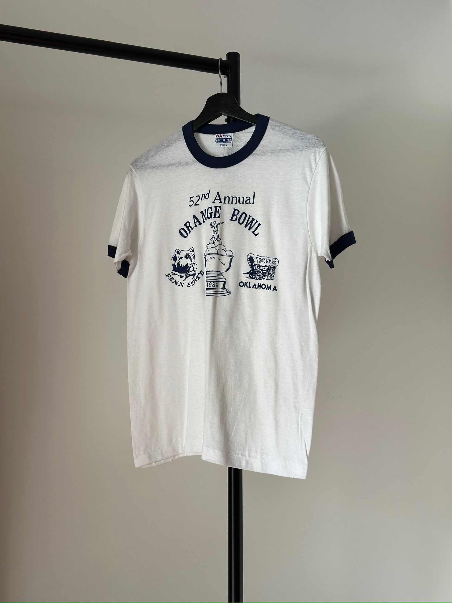 NCAA × Vintage Vintage 1986 52nd Annual Orange Bowl Ringer T-Shirt Size US M / EU 48-50 / 2 - 1 Thumbnail