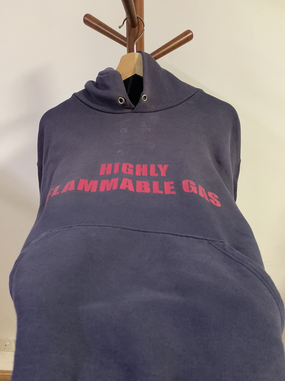 Vintage Vintage Fire Fighter spellout Distressed Hoodie Size US L / EU 52-54 / 3 - 2 Thumbnail