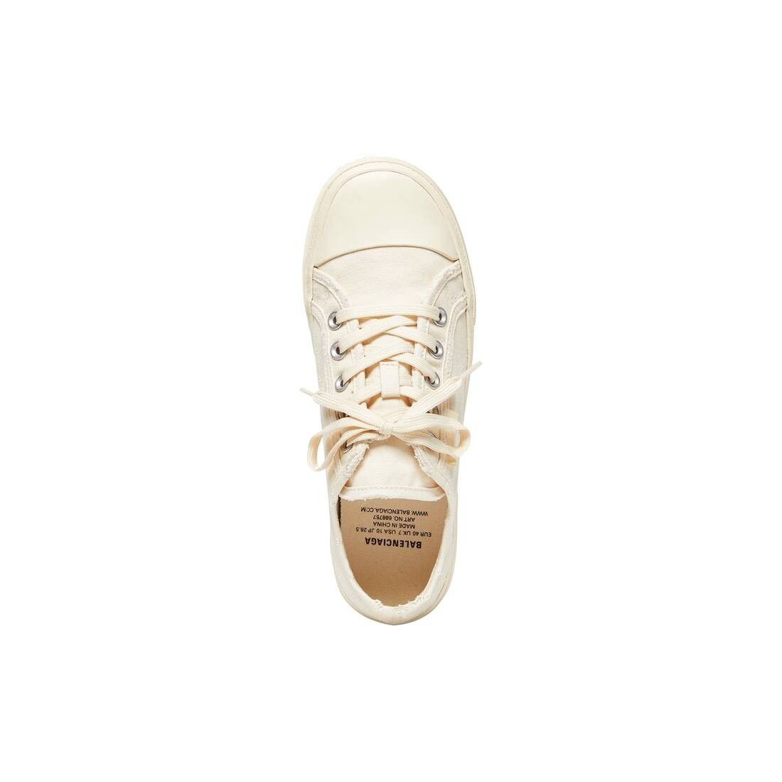 Balenciaga o1mt1gz0225 Paris Low Top Sneakers in Cream Size US 11 / IT 41 - 5 Thumbnail