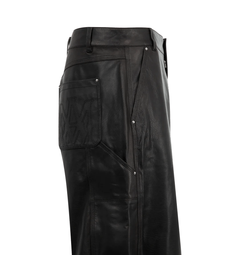 Amiri o1h1sh11225 Ma Leather Carpenter Short in Black Size US 36 / EU 52 - 3 Thumbnail