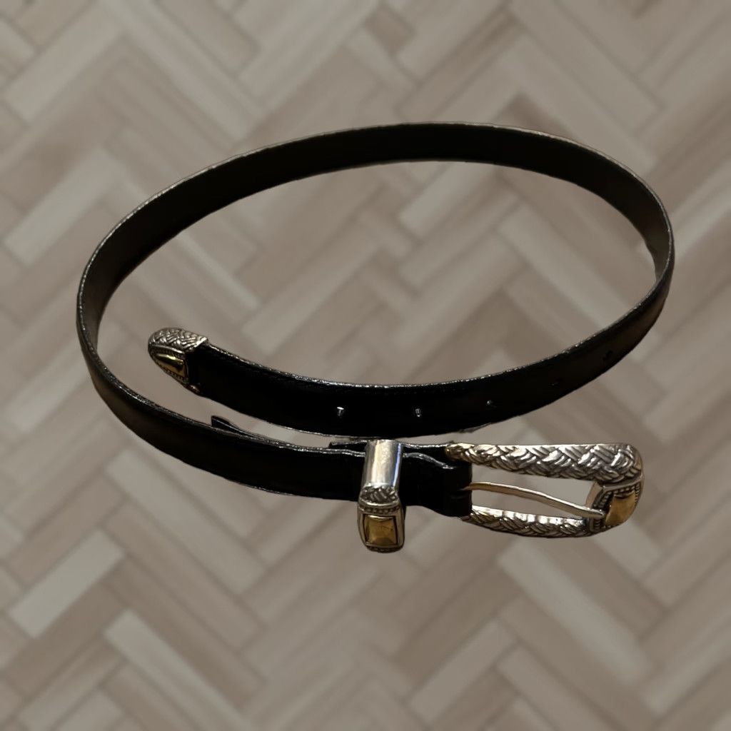 Brighton VINTAGE Brighton Belt Black Leather 1" Reversible Buckle M Women's Size ONE SIZE - 1 Thumbnail