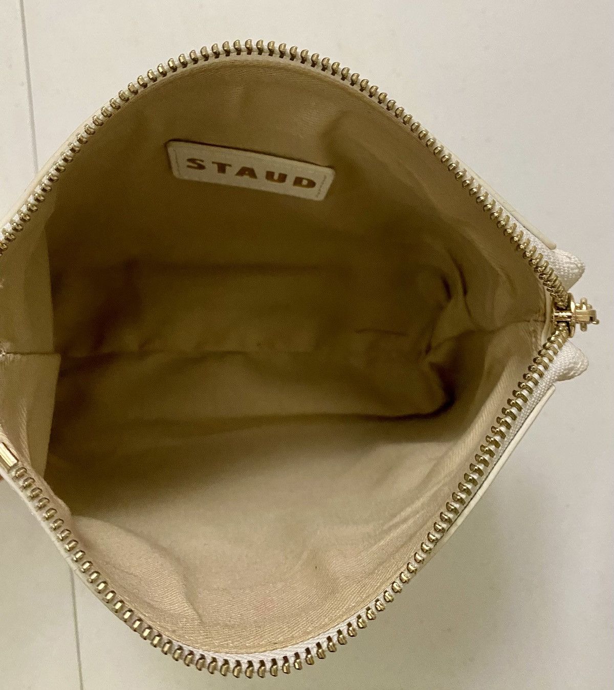 Staud STAUD Women's White Leather Shirley PeekABoo Mini Tote Bag Size ONE SIZE - 14 Thumbnail