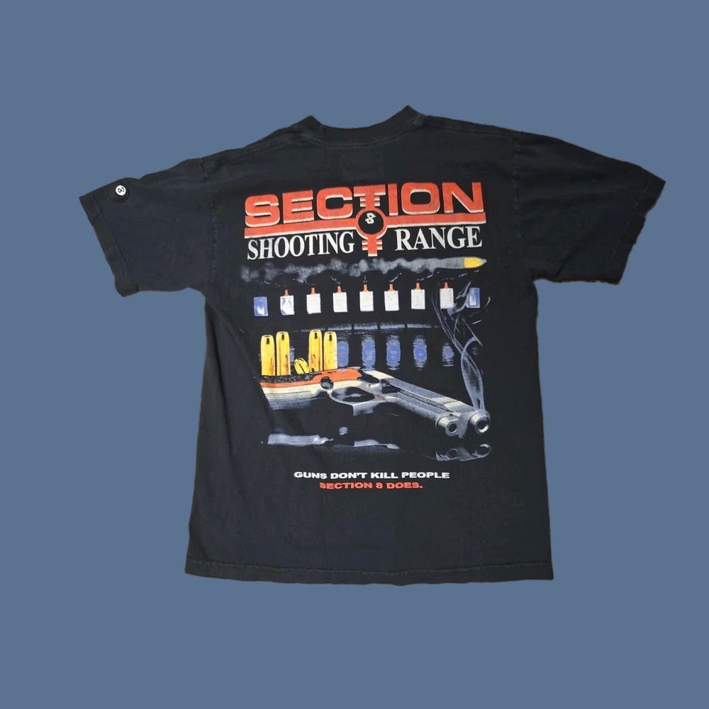 Vintage Section 8 Gun Kill Shooting Range T Shirt M Black Cotton Crew Neck Short Sleeve Men Size US M / EU 48-50 / 2 - 1 Thumbnail