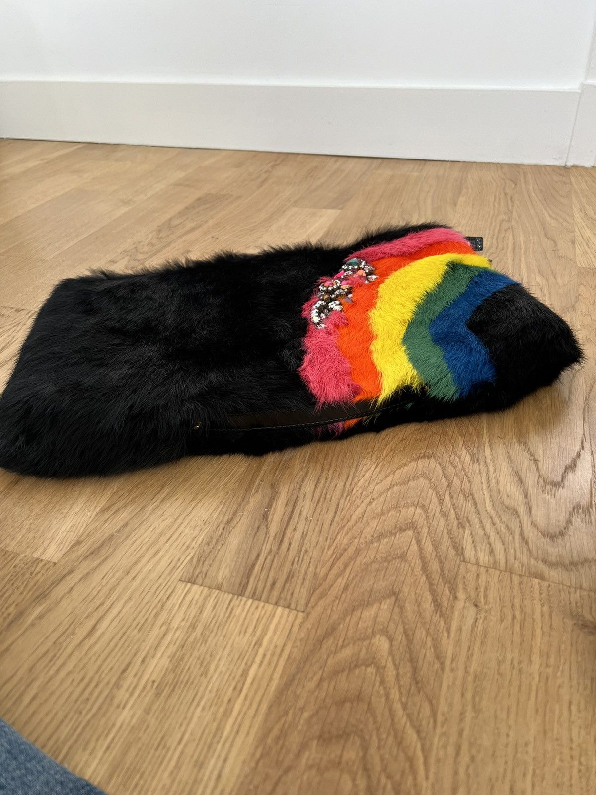 Designer Pride Bag - Big Pouch embroidered Fur Size ONE SIZE - 6 Thumbnail