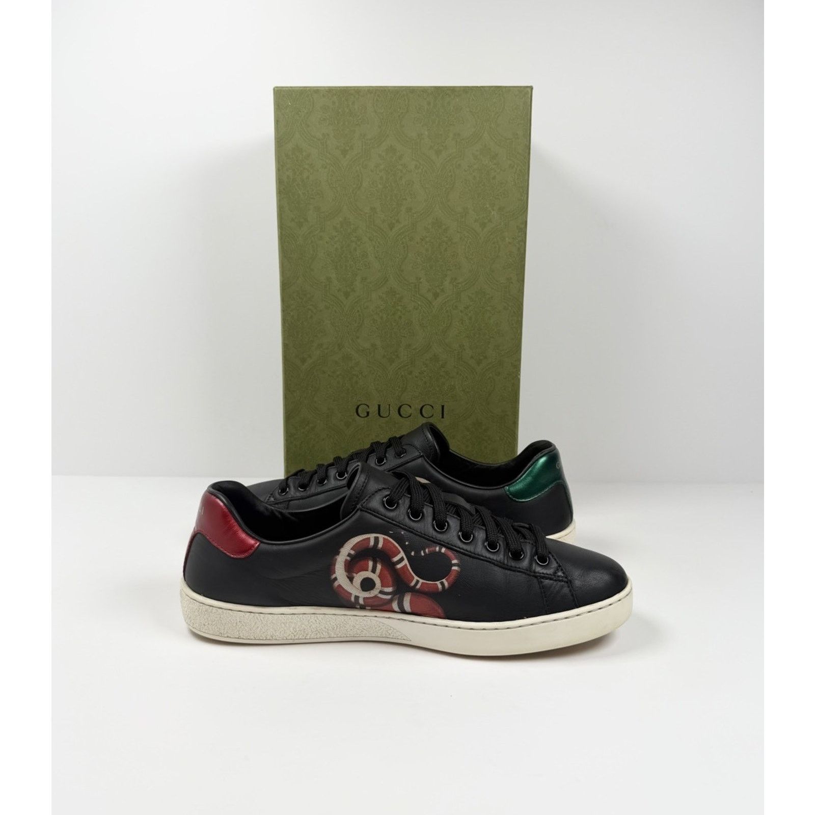 Gucci Size 8US - Gucci Ace Kingsnake Leather Sneakers Size US 8 / EU 41 - 5 Thumbnail
