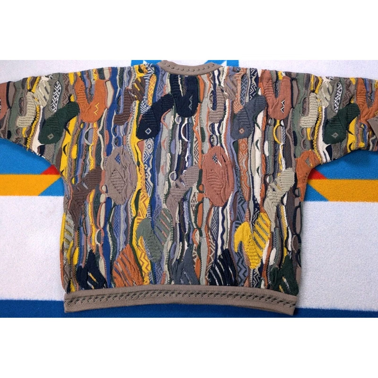 Coogi VINTAGE Coogi Australia Sweater 3D Knit Cosby Rap Hip Hop Smiley Bright Large Mens 90s Size US L / EU 52-54 / 3 - 4 Thumbnail