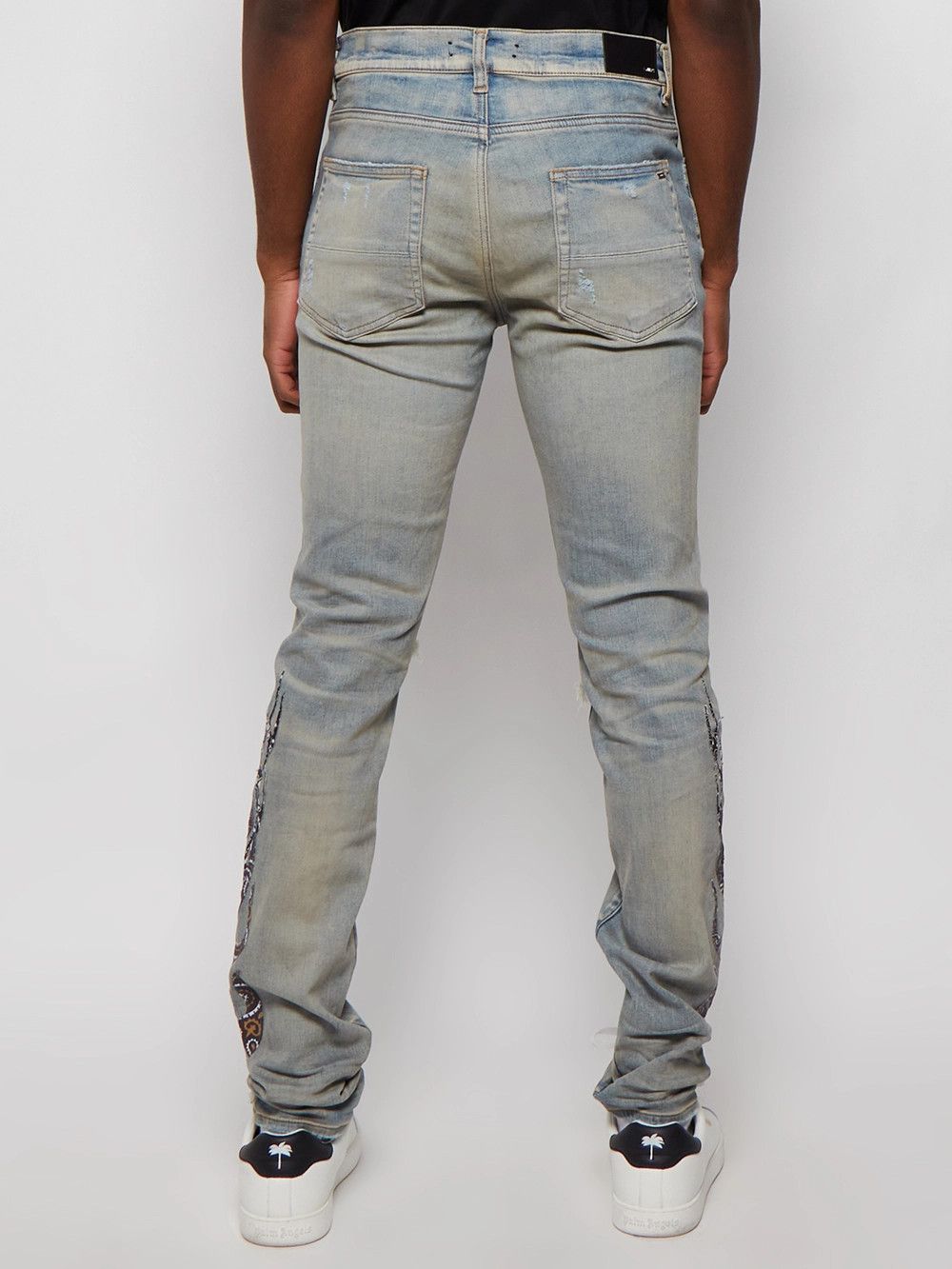 Amiri o1mle0426 Bandana Flame Jeans in Blue/Black Size US 38 / EU 54 - 4 Thumbnail