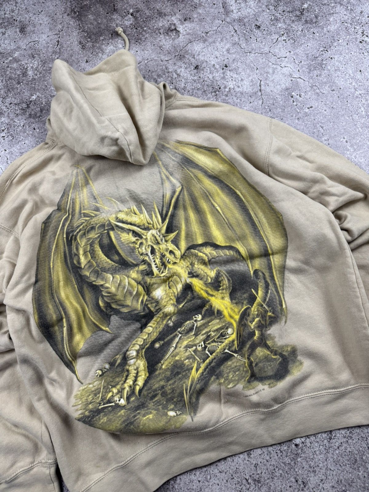 Japanese Brand Vintage 00s Spiral Affliction style dragon hoodie fantasy Size US M / EU 48-50 / 2 - 12 Thumbnail