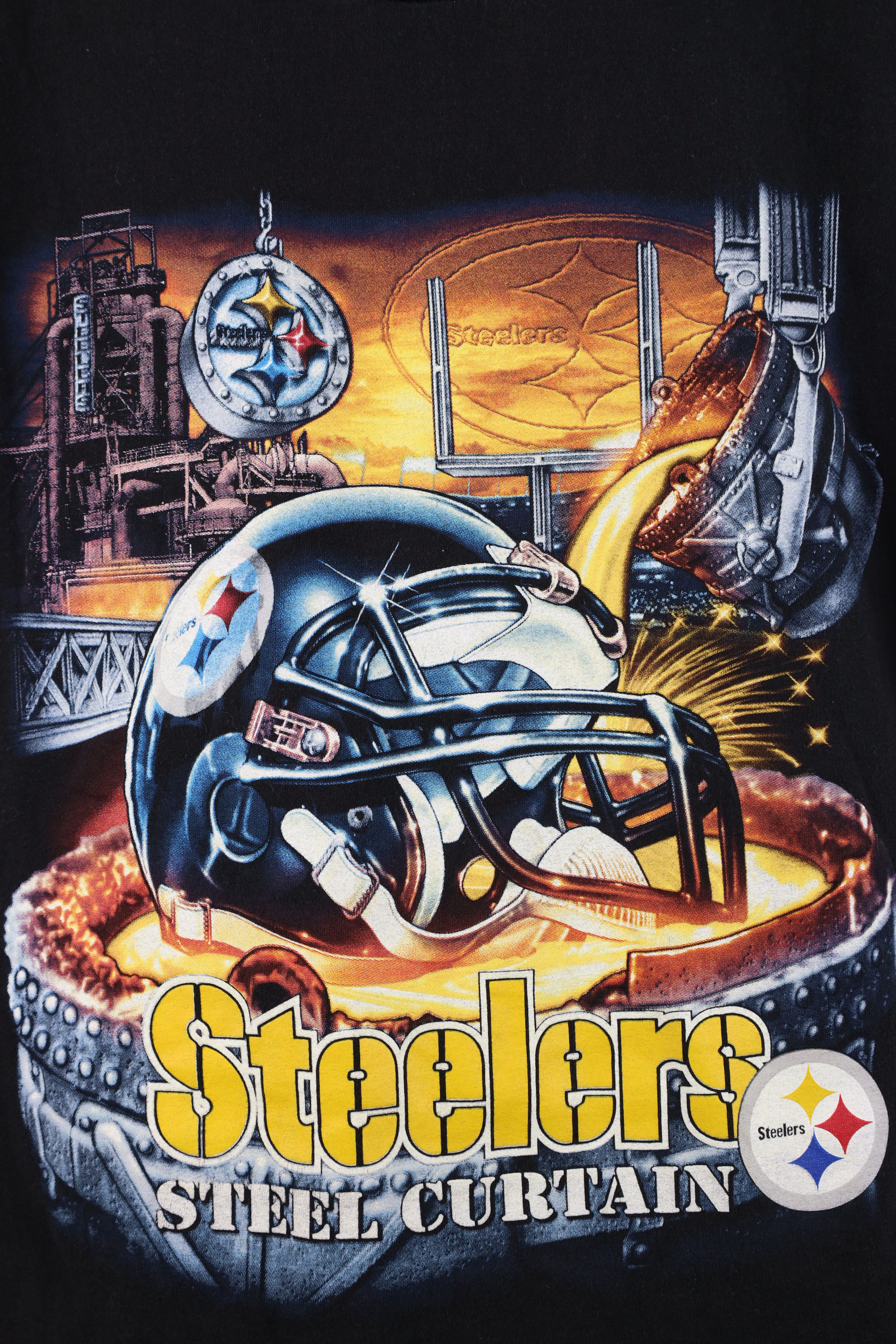 Vintage Vintage Y2K 2002 NFL Steelers Football Steel Curtain T-Shirt Size US XL / EU 56 / 4 - 4 Thumbnail