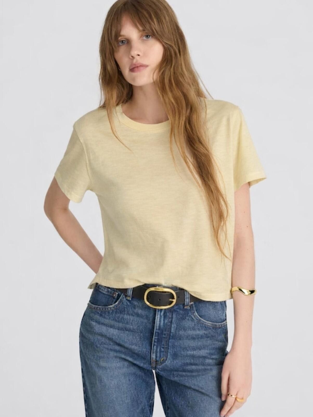 Madewell Madewell The Easy Crop Crewneck Tee in Soft Slub Size XS / US 0-2 / IT 36-38 - 1 Thumbnail