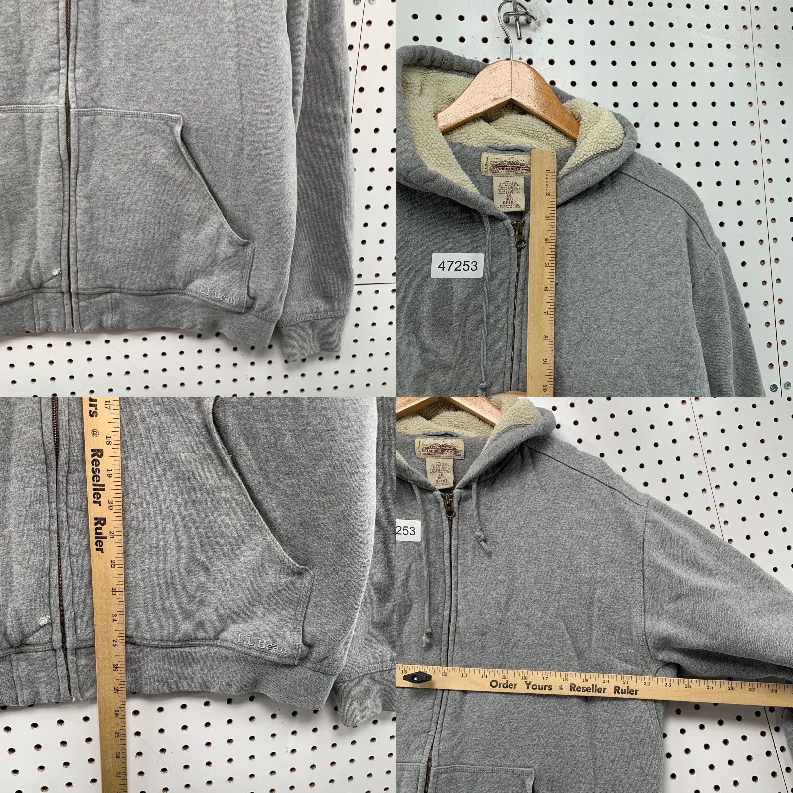 Vintage L.L. Bean Katahdin Hoodie Sweatshirt Mens XL Gray Lined Sherpa Iron Works Up Size US XL / EU 56 / 4 - 8 Thumbnail