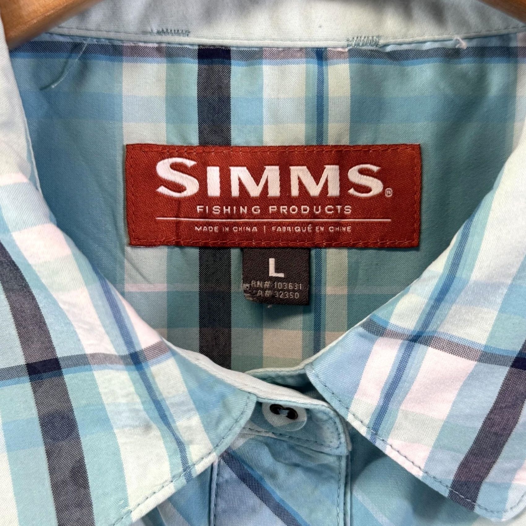 Vintage VINTAGE? No — Simms Shirt Women L Blue Plaid Long Sleeve Fishing Outdoor Performance Nylon Size L / US 10 / IT 46 - 4 Thumbnail