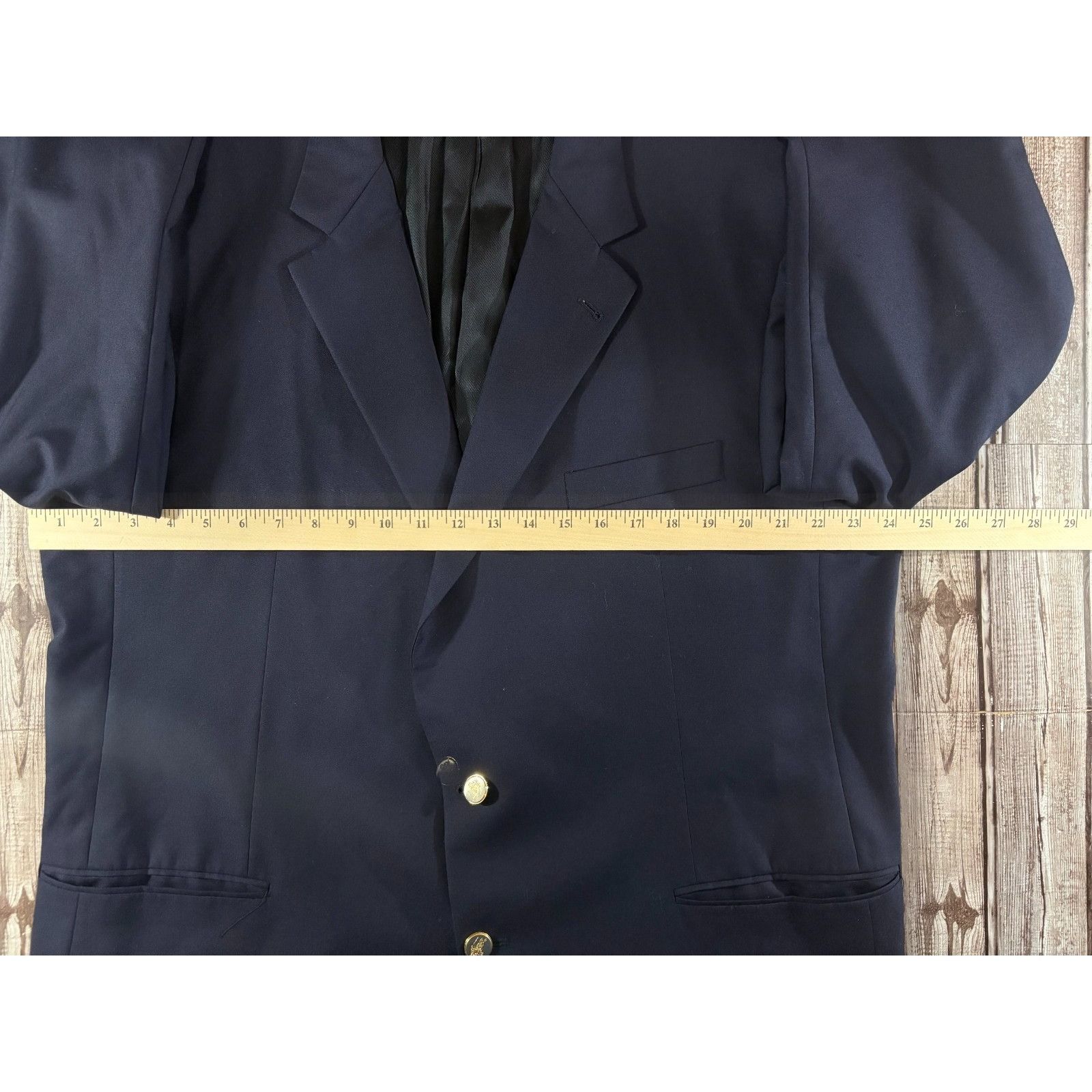 Burberry BURBERRY Kensigton Gold Buttons blazer jacket sz 48 L Navy M Size 48L - 6 Thumbnail