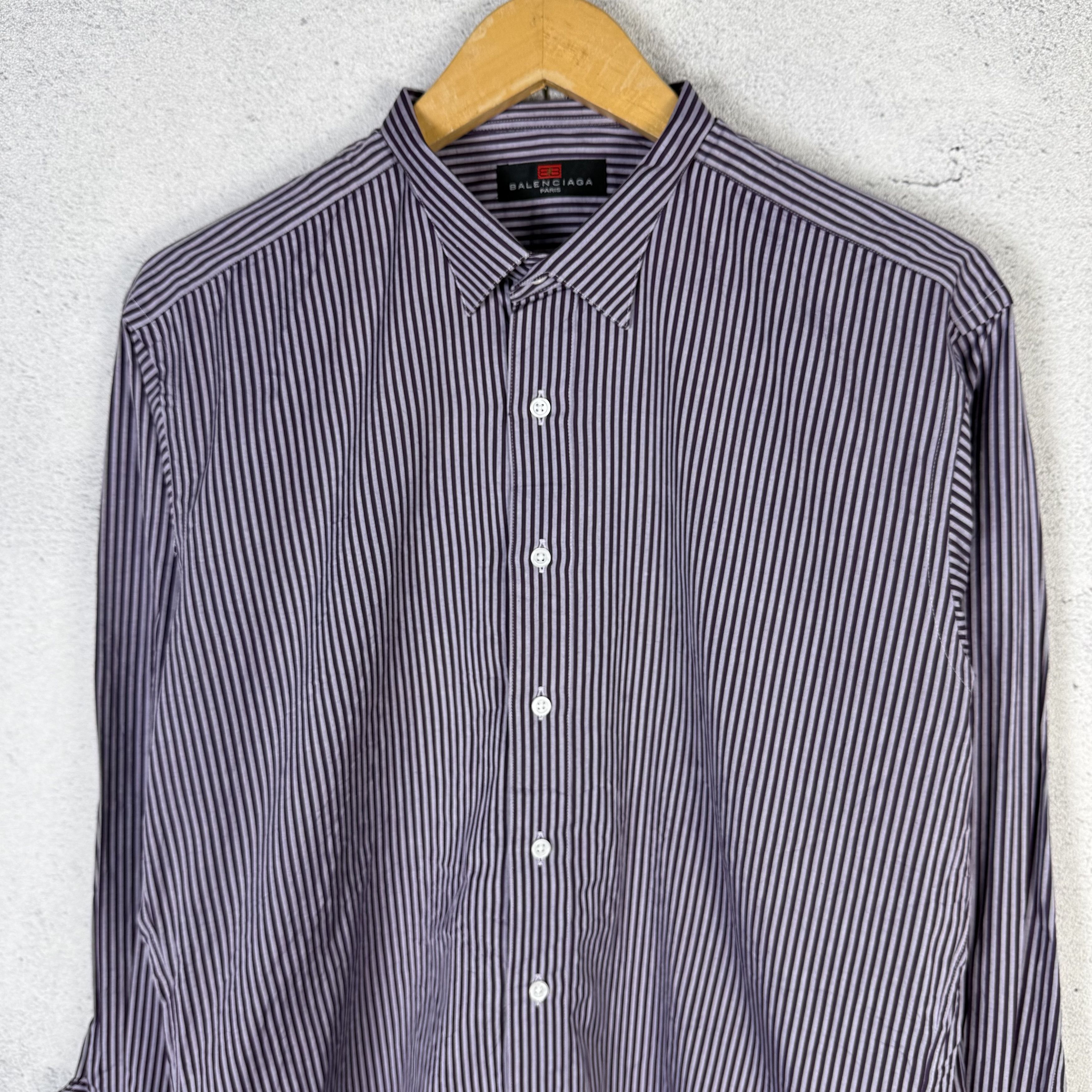 Balenciaga Vintage Balenciaga Striped Shirt Size US M / EU 48-50 / 2 - 3 Thumbnail