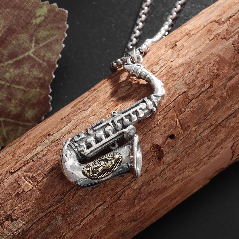 Jewelry Saxophone Pendant Necklace Size ONE SIZE - 4 Thumbnail