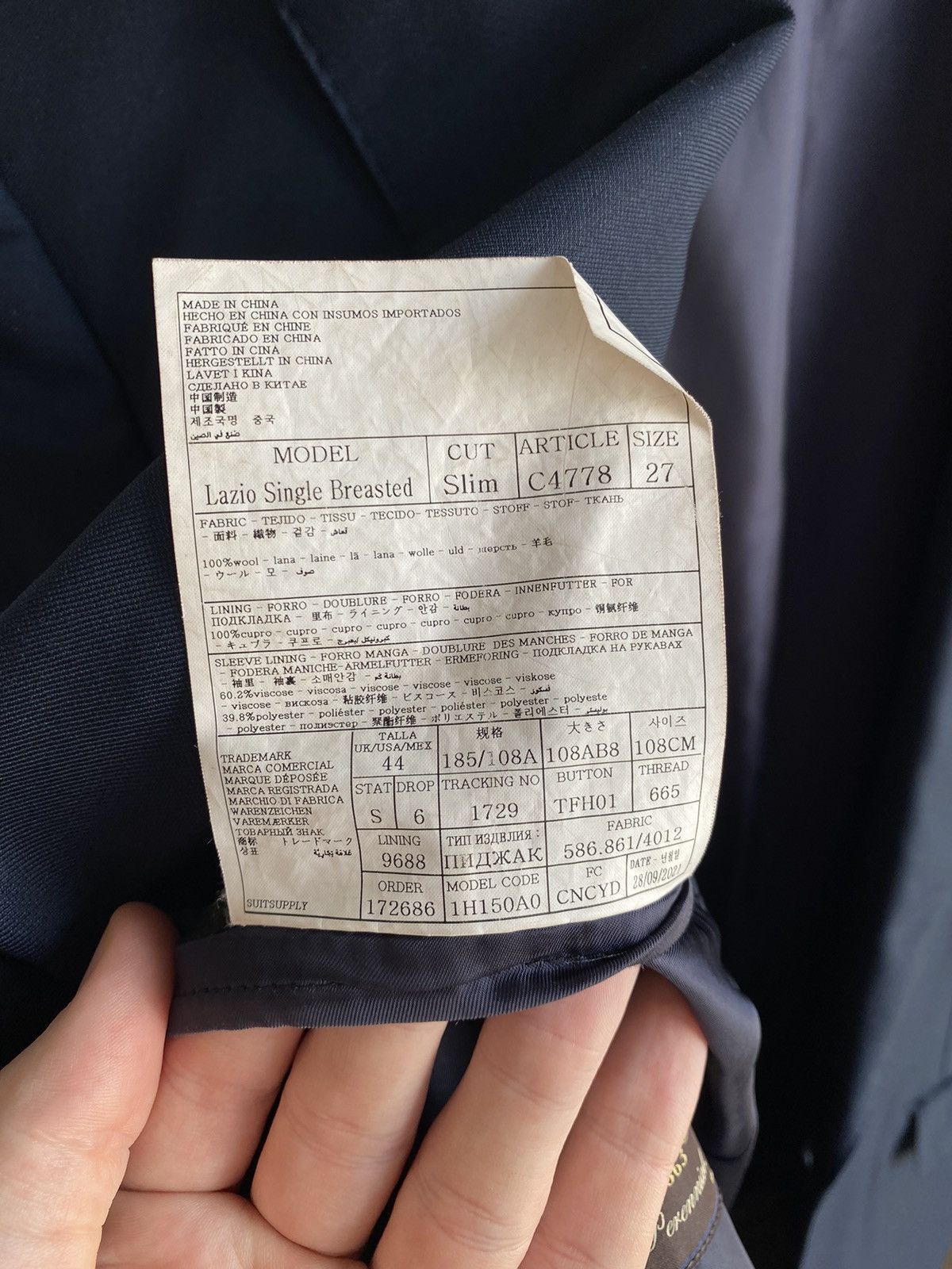 Suitsupply Suitsupply Lazio Single Breasted Blazer 100% Wool Size 44R - 12 Thumbnail