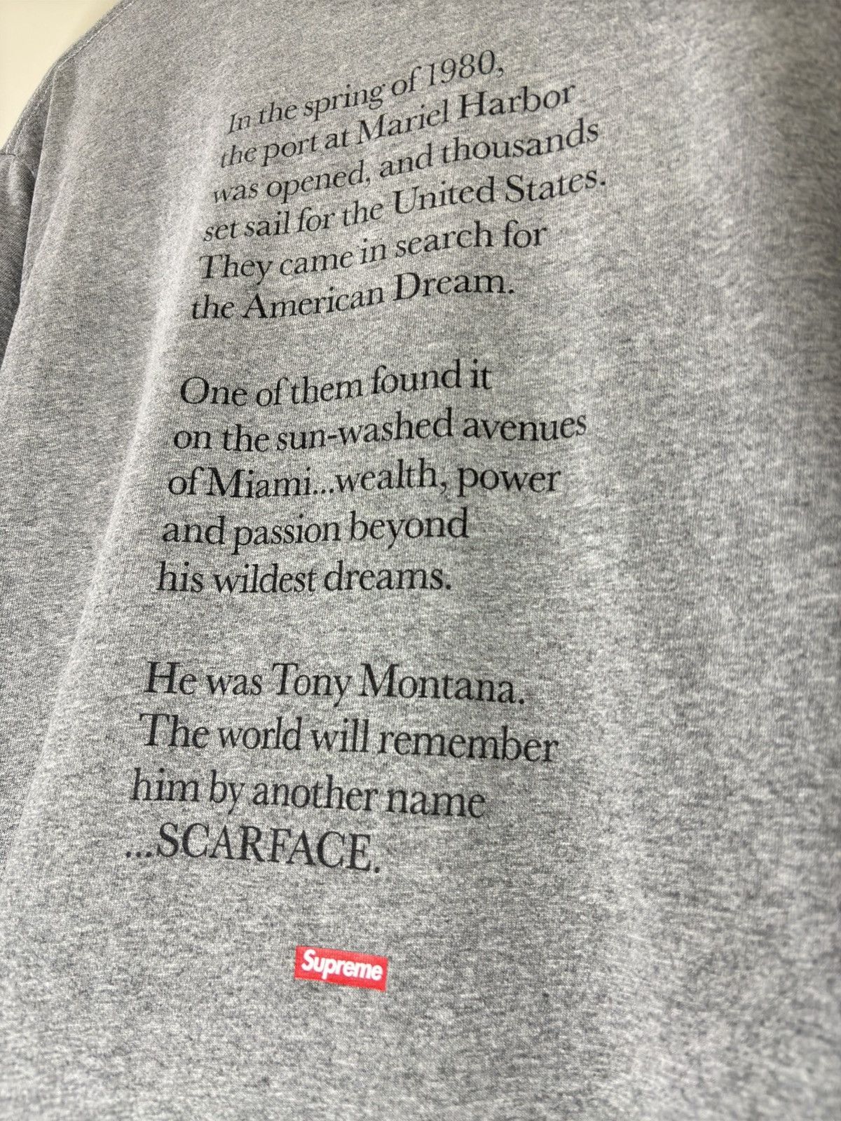 Supreme Supreme x Scarface Shower Tee - Heather Grey FW17 Size US M / EU 48-50 / 2 - 3 Thumbnail