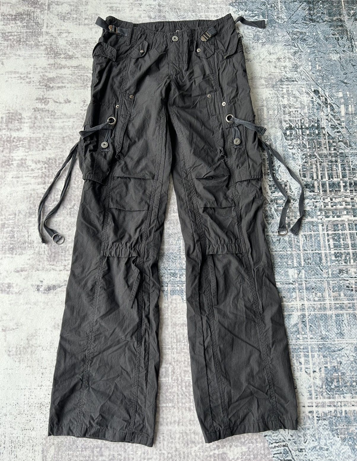 Japanese Brand Multipocket Tactical Style Black Pants Size 28" / US 6 / IT 42 - 2 Thumbnail