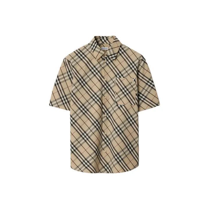 Burberry Burberry Burberry Short Sleeve Plaid Button-Up Shirt-2507 Size US L / EU 52-54 / 3 - 1 Thumbnail