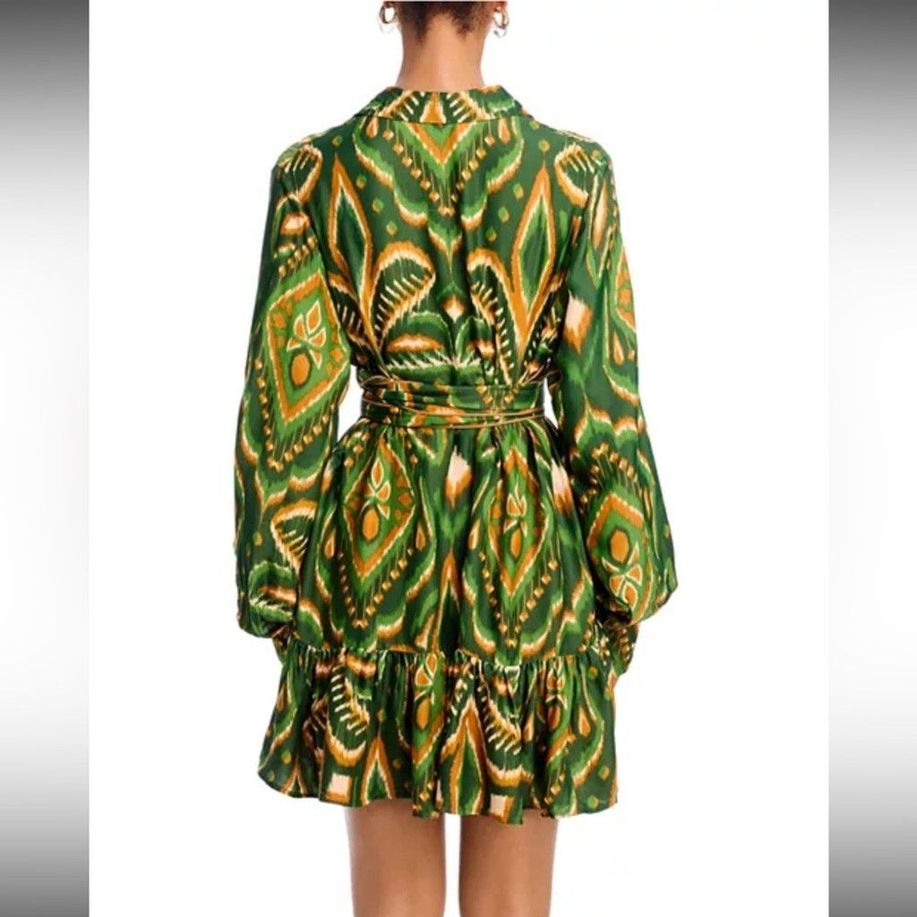 Farm Rio FARM Rio Pineapple Ikat Long Sleeve Shirtdress Dress Size M / US 6-8 / IT 42-44 - 7 Thumbnail