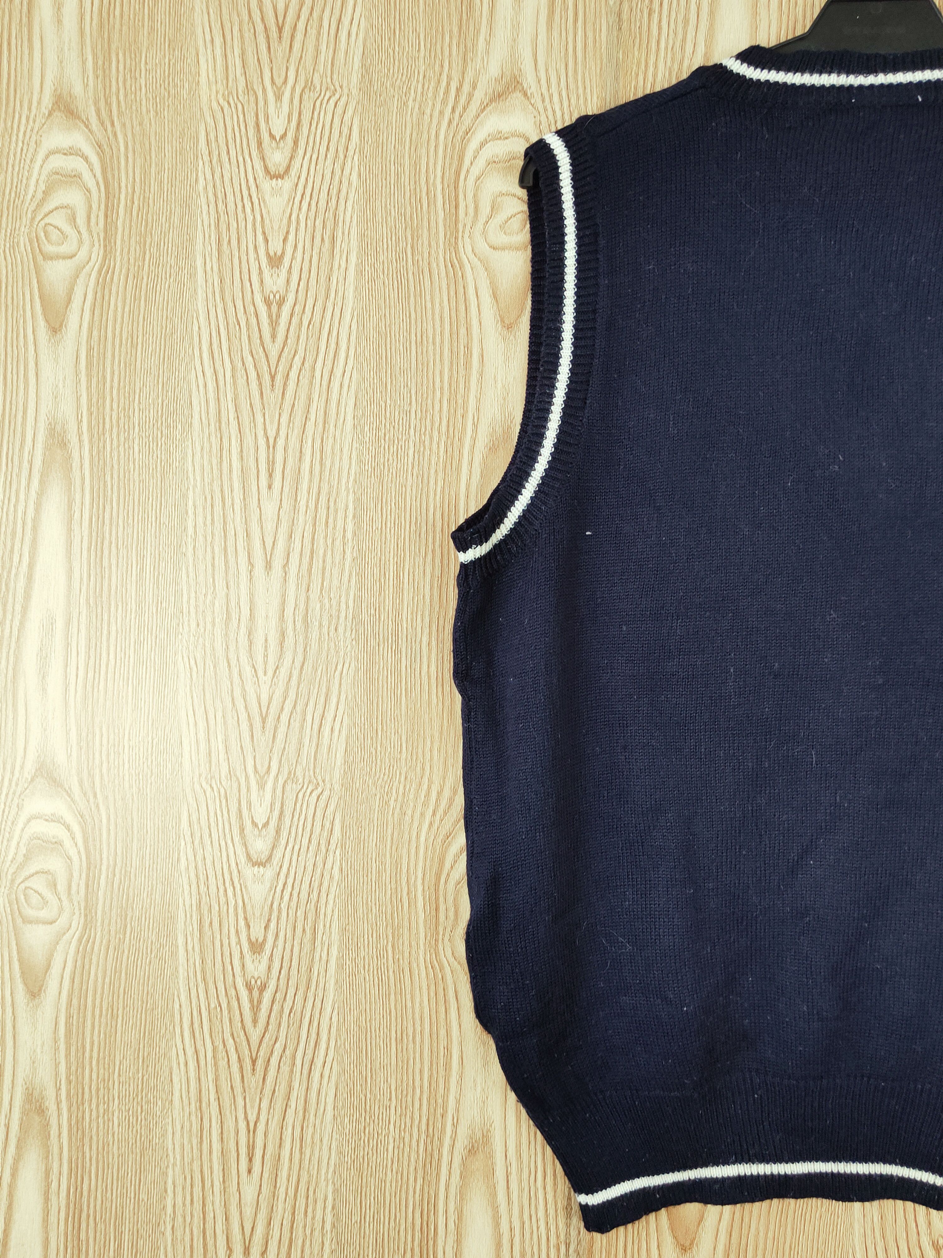 Ellesse × Homespun Knitwear × Japanese Brand Ellese Navy ripped vintage Knitwear Vests #W829 Size M / US 6-8 / IT 42-44 - 9 Thumbnail