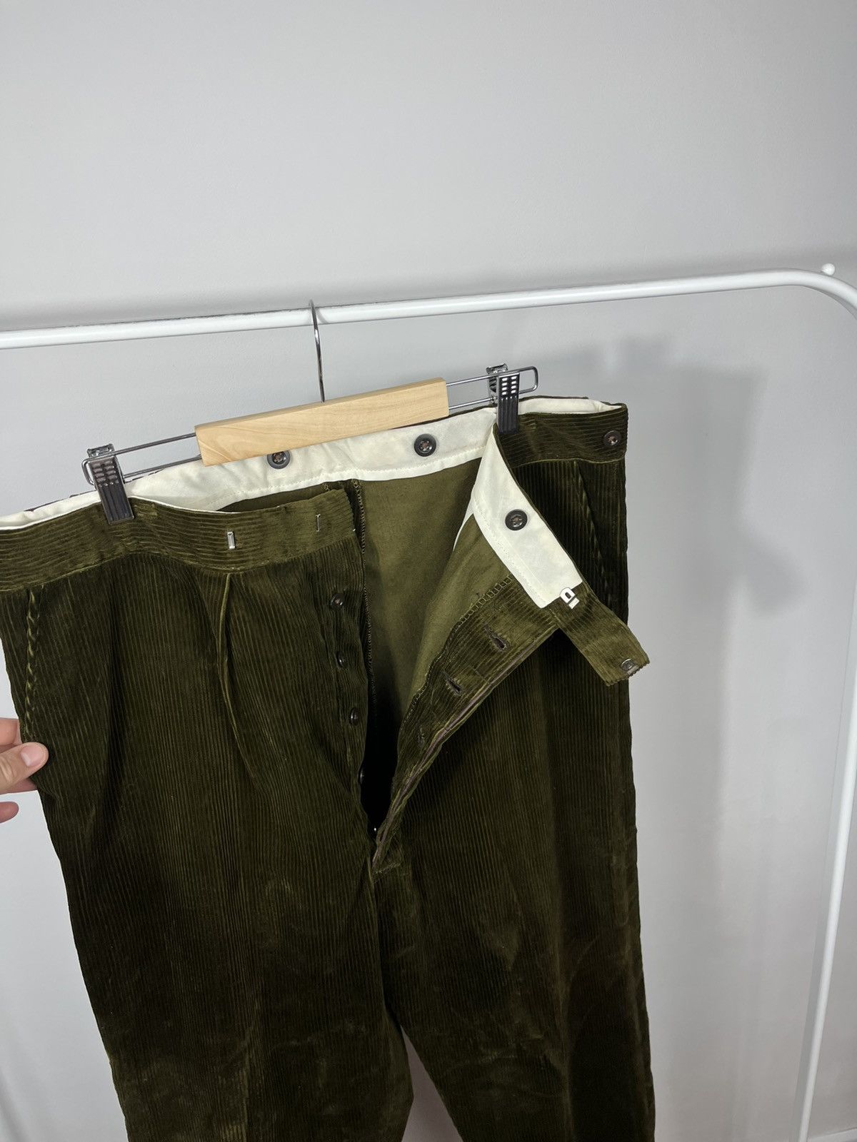 Other Vintage Corduroy Pants Olive Green Low Rise Mens Casual Size US 38 / EU 54 - 8 Thumbnail