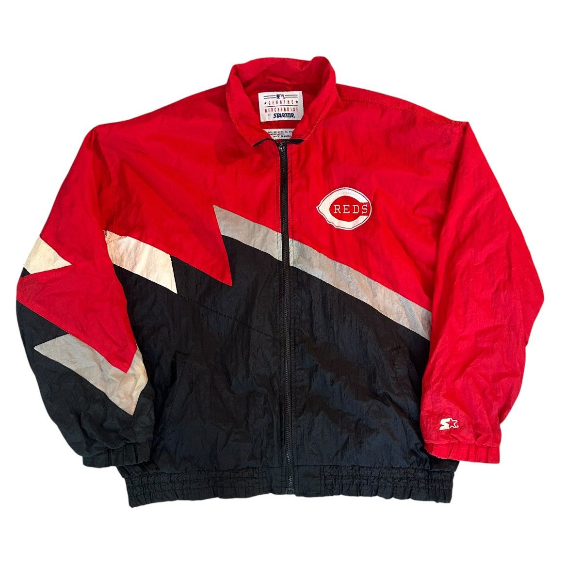 Starter Vintage 1990s Cincinnati Reds Starter MLB zip up windbreaker Size US XL / EU 56 / 4 - 1 Thumbnail