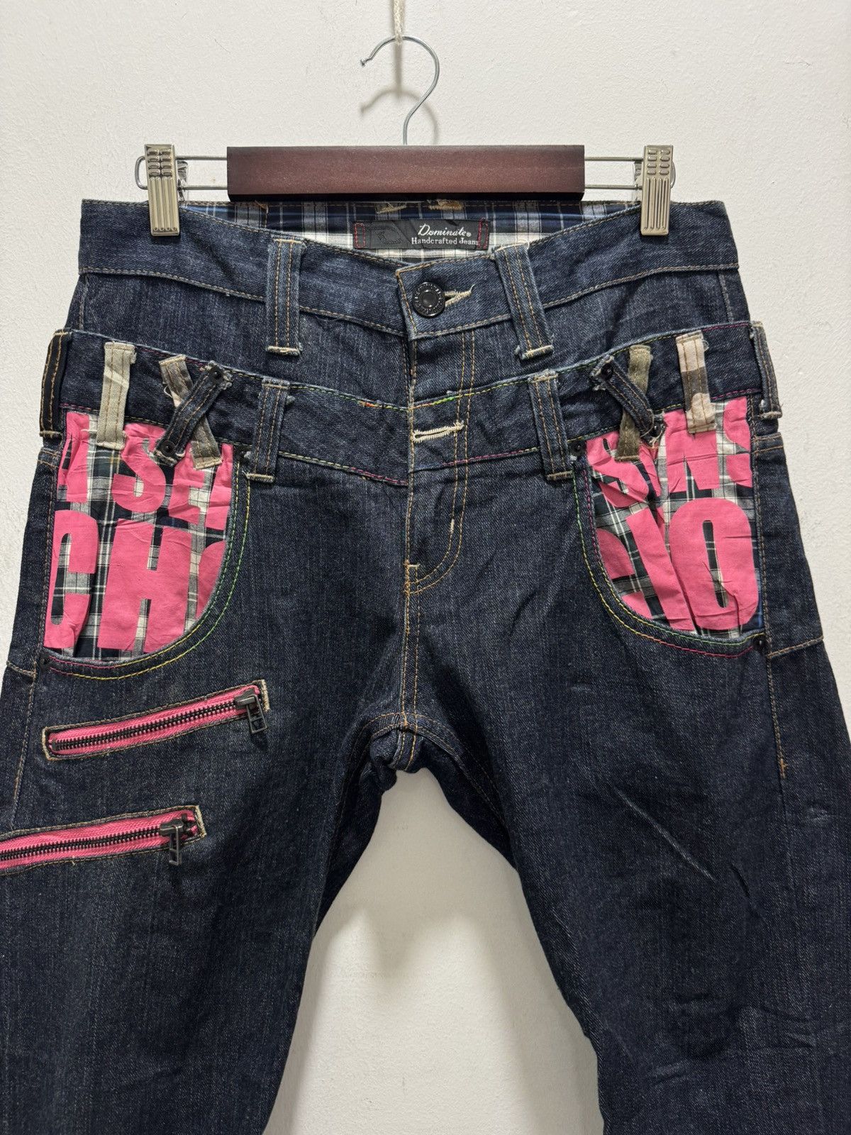 Japanese Brand VINTAGE DOMINATE DOUBLE WAIST CURVED PUNK STYLE DENIM Size US 30 / EU 46 - 3 Thumbnail