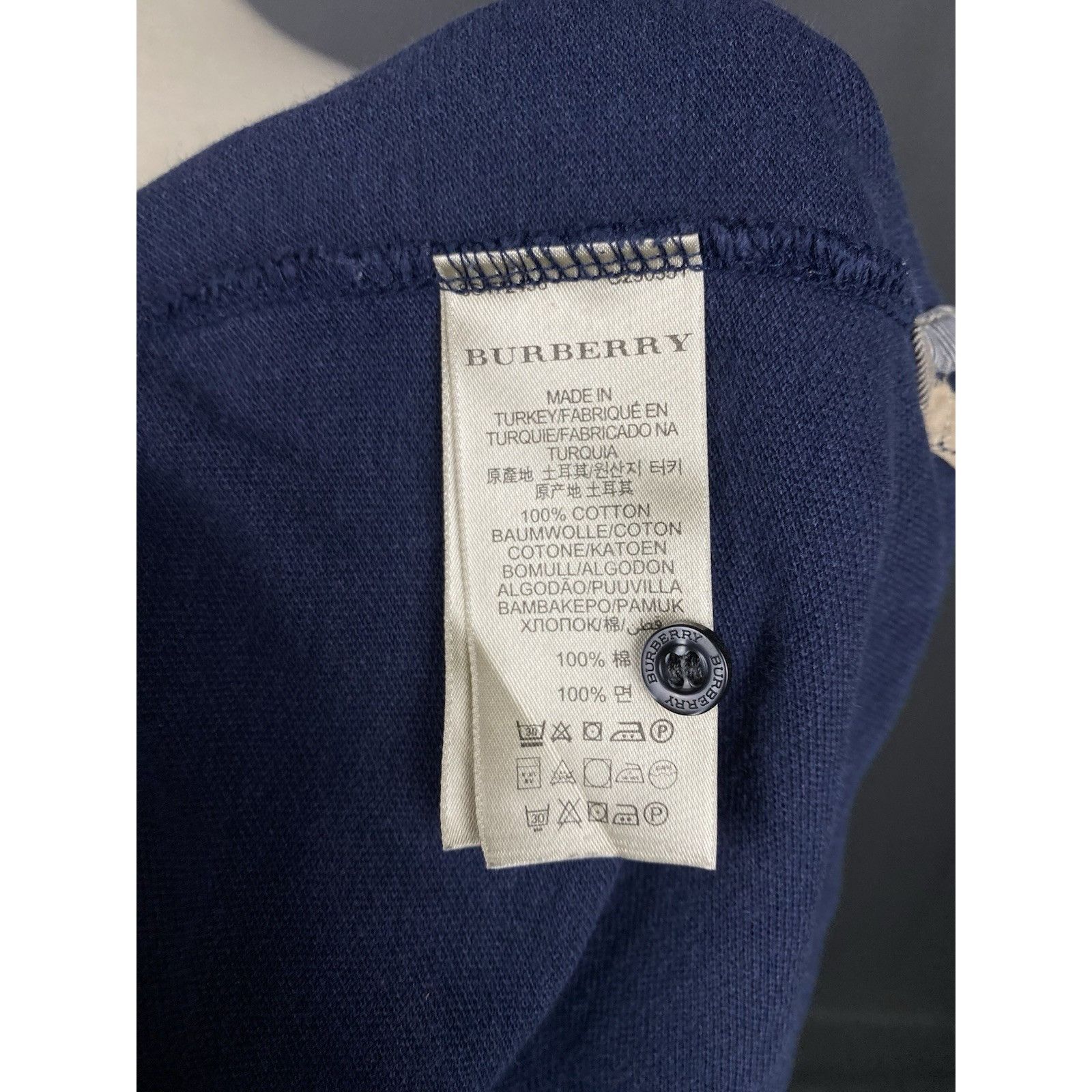 Burberry Burberry Nova Check Collar Men's Blue Garment Dyed Polo T-Sh Size US S / EU 44-46 / 1 - 11 Thumbnail