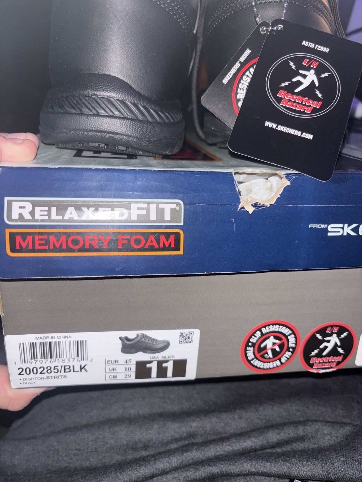SKECHERS Slip Resistant Memory Foam Work Shoes Size US 11 / EU 44 - 4 Thumbnail