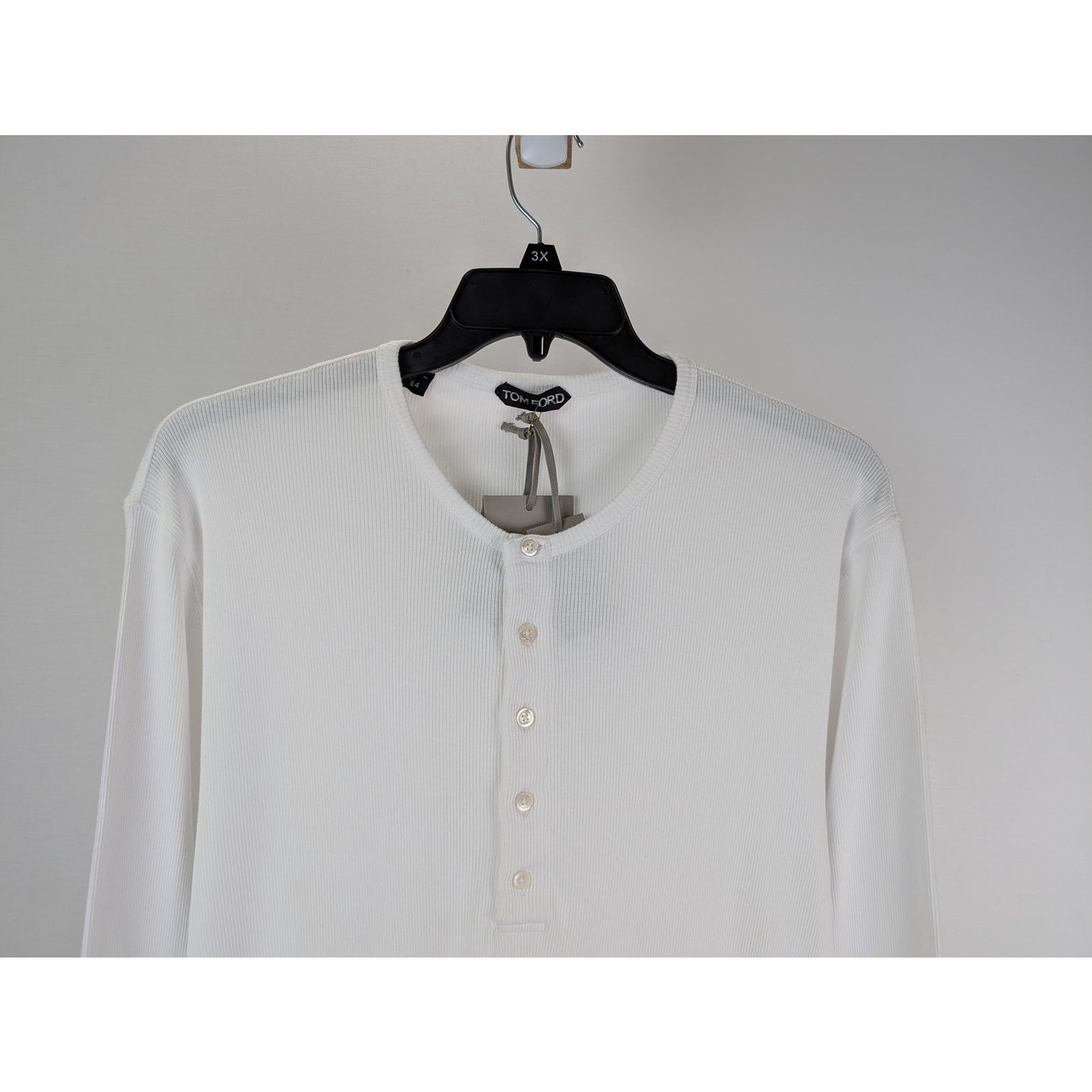 Tom Ford o1rshd1 Henley shirt in White Size US L / EU 52-54 / 3 - 2 Thumbnail