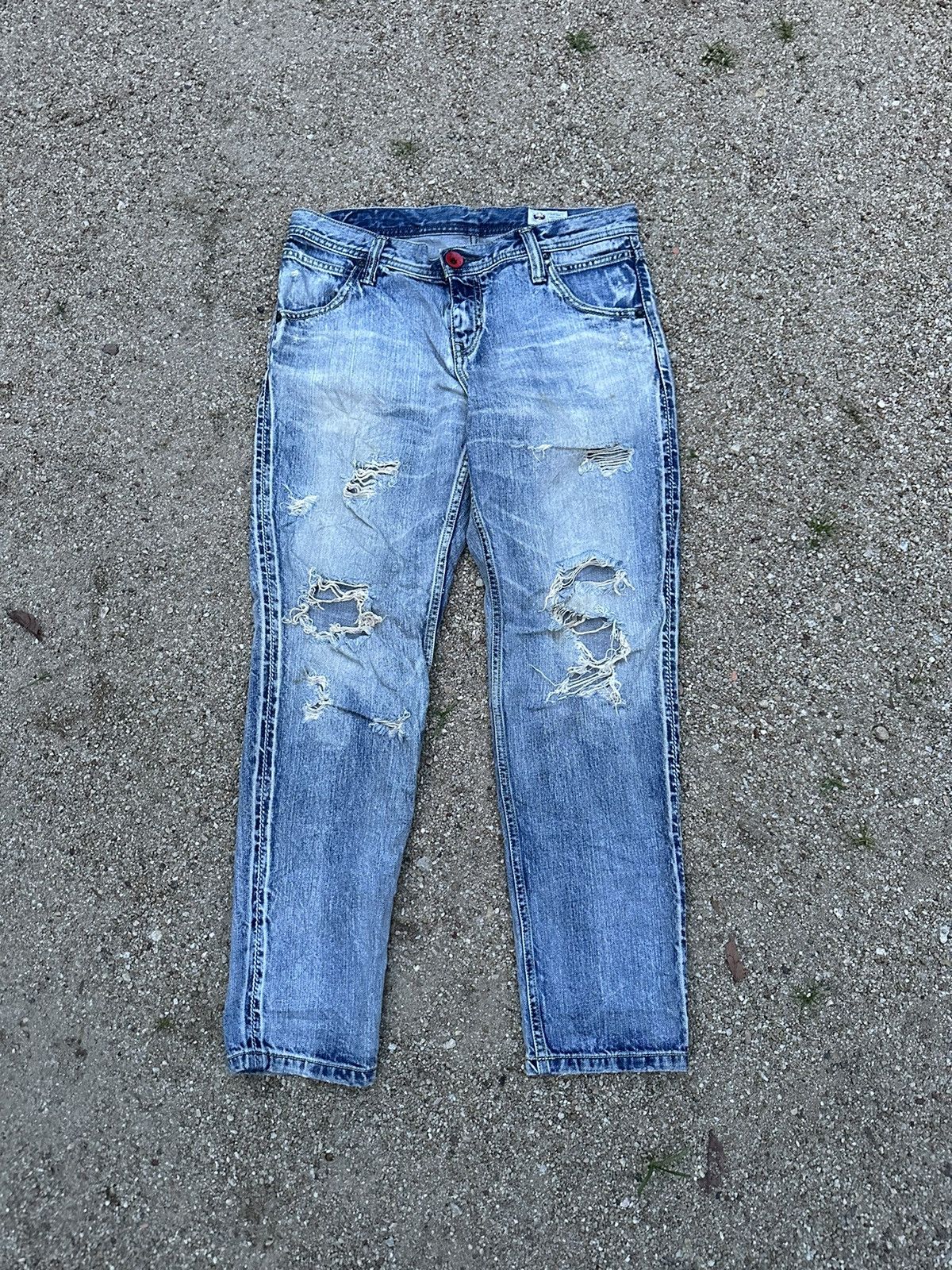 Japanese Brand Rodeo Crowns distressed denim Size US 32 / EU 48 - 1 Thumbnail