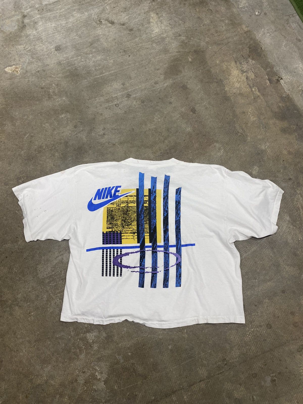 Nike × Vintage Vintage 90’s Nike Sportswear Cropped Graphic T-Shirt Size US L / EU 52-54 / 3 - 2 Thumbnail