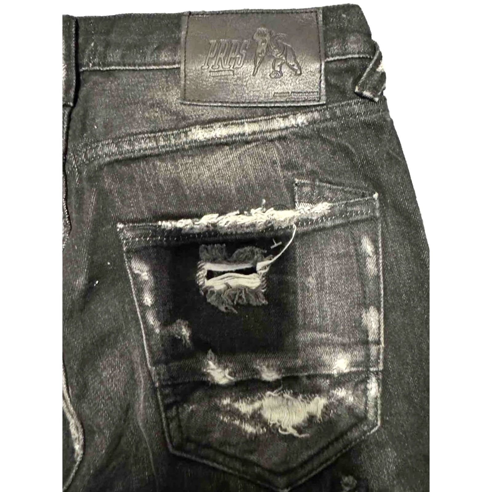 Prps PRPS Jeans Denim Black 29x32 Regular Men Distressed 5-Pocket Straight Vintage No Rise Mid Inseam 32 Cotton Button Closure Size US 29 - 6 Thumbnail