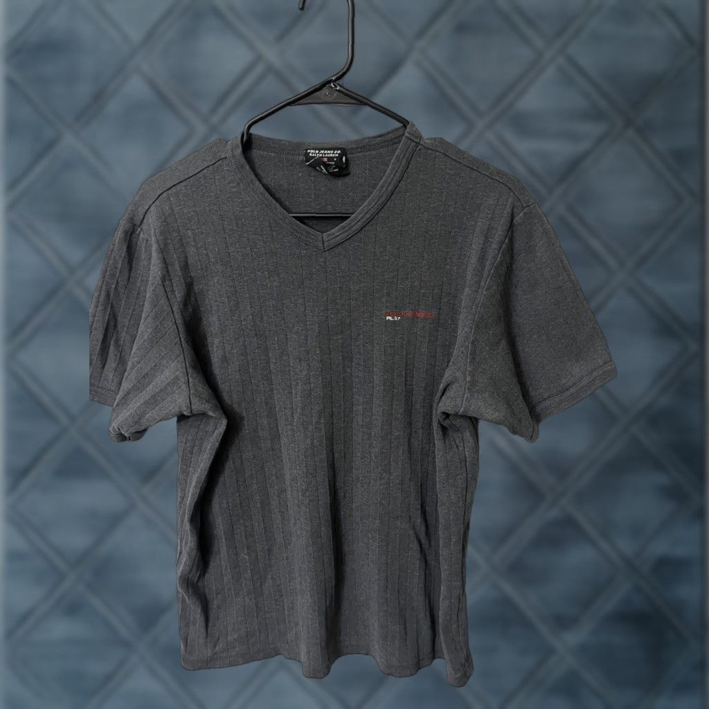 Ralph Lauren VINTAGE Ralph Lauren Polo Jeans Co Gray V-Neck Short Sleeve Shirt Men’s S USA Made Size US S / EU 44-46 / 1 - 1 Thumbnail
